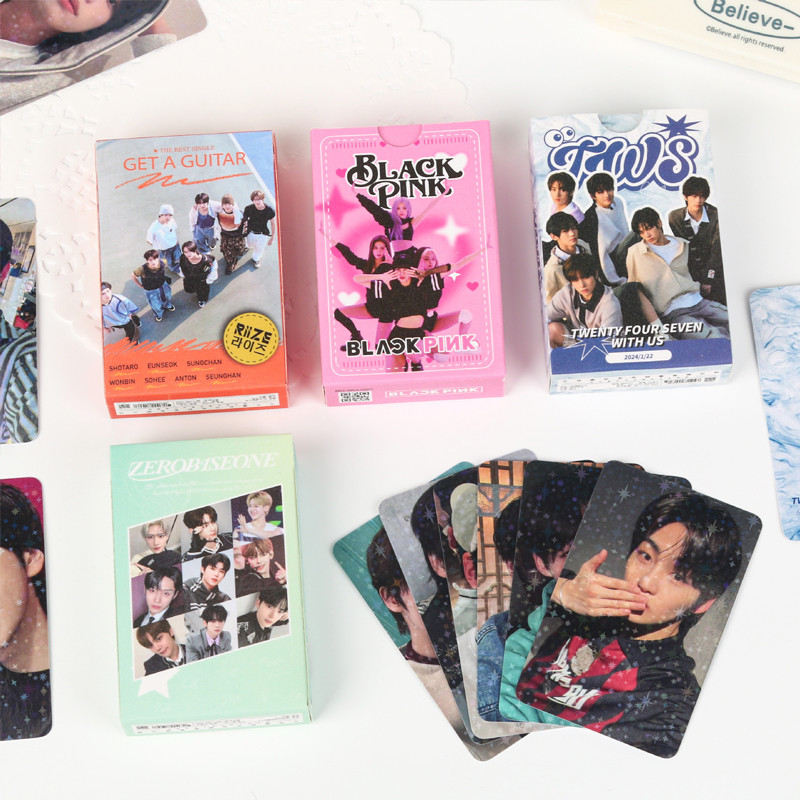 (55 Lembar) Photocard Hologram Newjeans Lomo Card Nct Blackpink Bts Banyak Motif-Miss Art