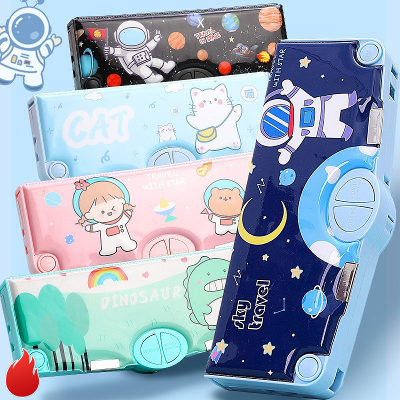 

【READY STOCK】 Kotak Pensil Motif Karakter Multifungsi Premium Tempat Pensil Serbaguna