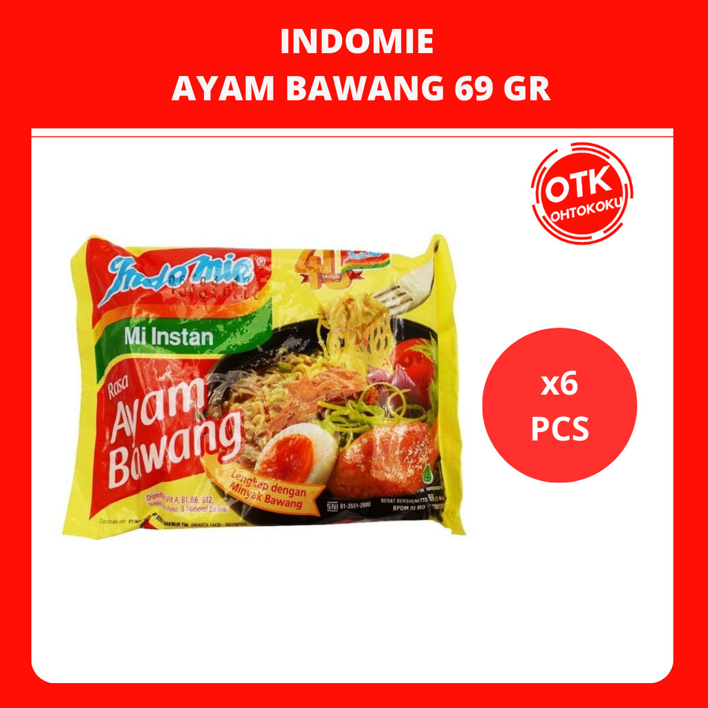 

Indomie Mi Instan Rasa Ayam Bawang 69 gr x 6 pcs