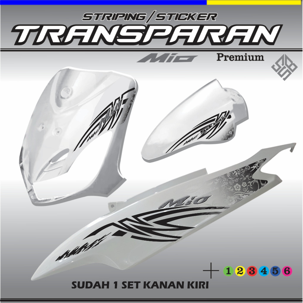 STRIPING custom TRANSPARAN MOTOR YAMAHA MIO LAMA SPORTY SIMPEL STIKER STIKER