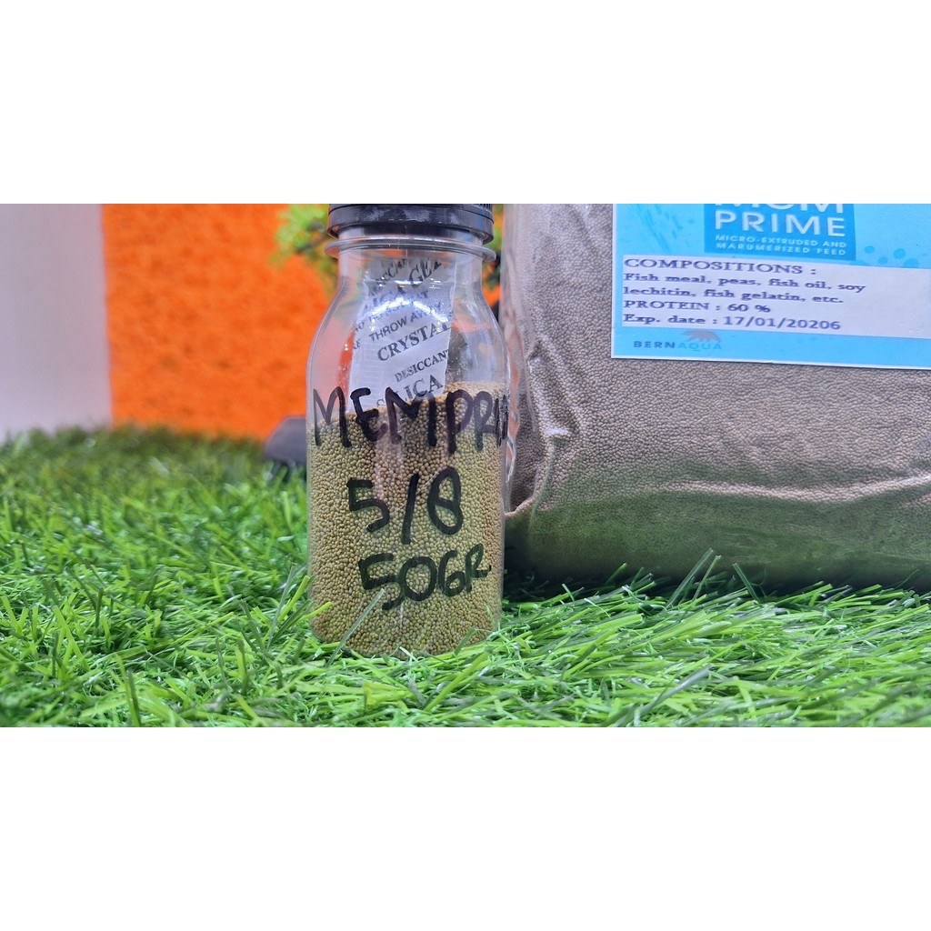 Pelet MEM Prime 500 800 Micron Repack Pakan Pelet Ikan Cupang Guppy Pelet MEM 500-800 Repack