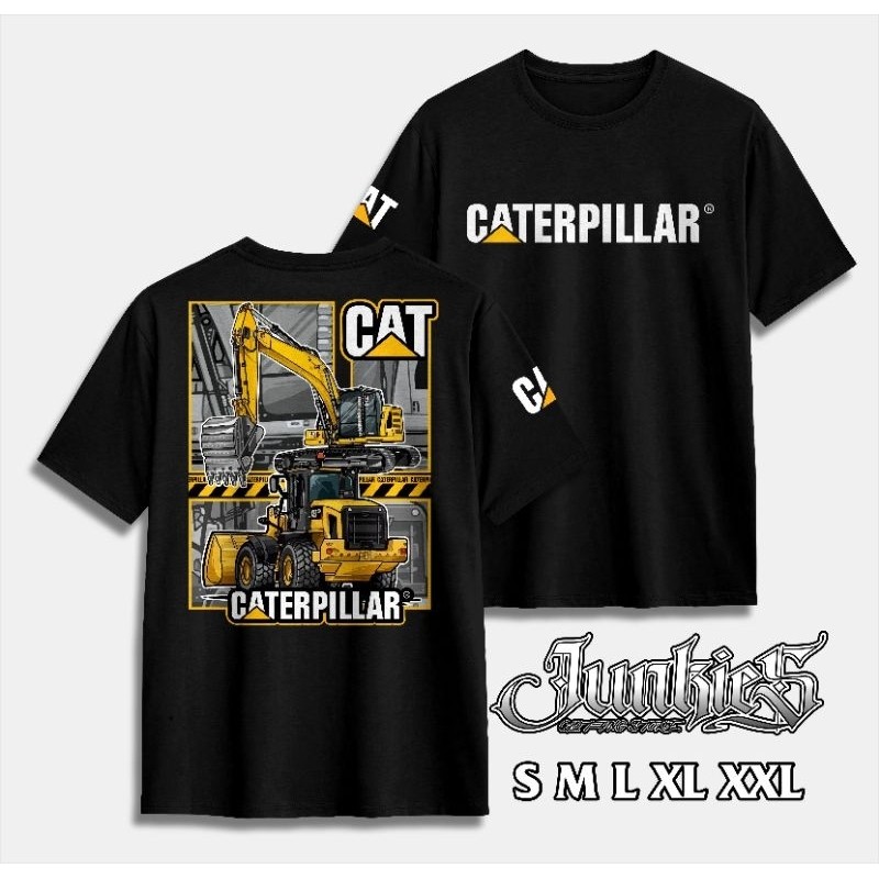 Kaos Caterpillar CAT / Baju Excavator CAT / Warna Hitam ALL SIZE S,M,L,XL,XXL