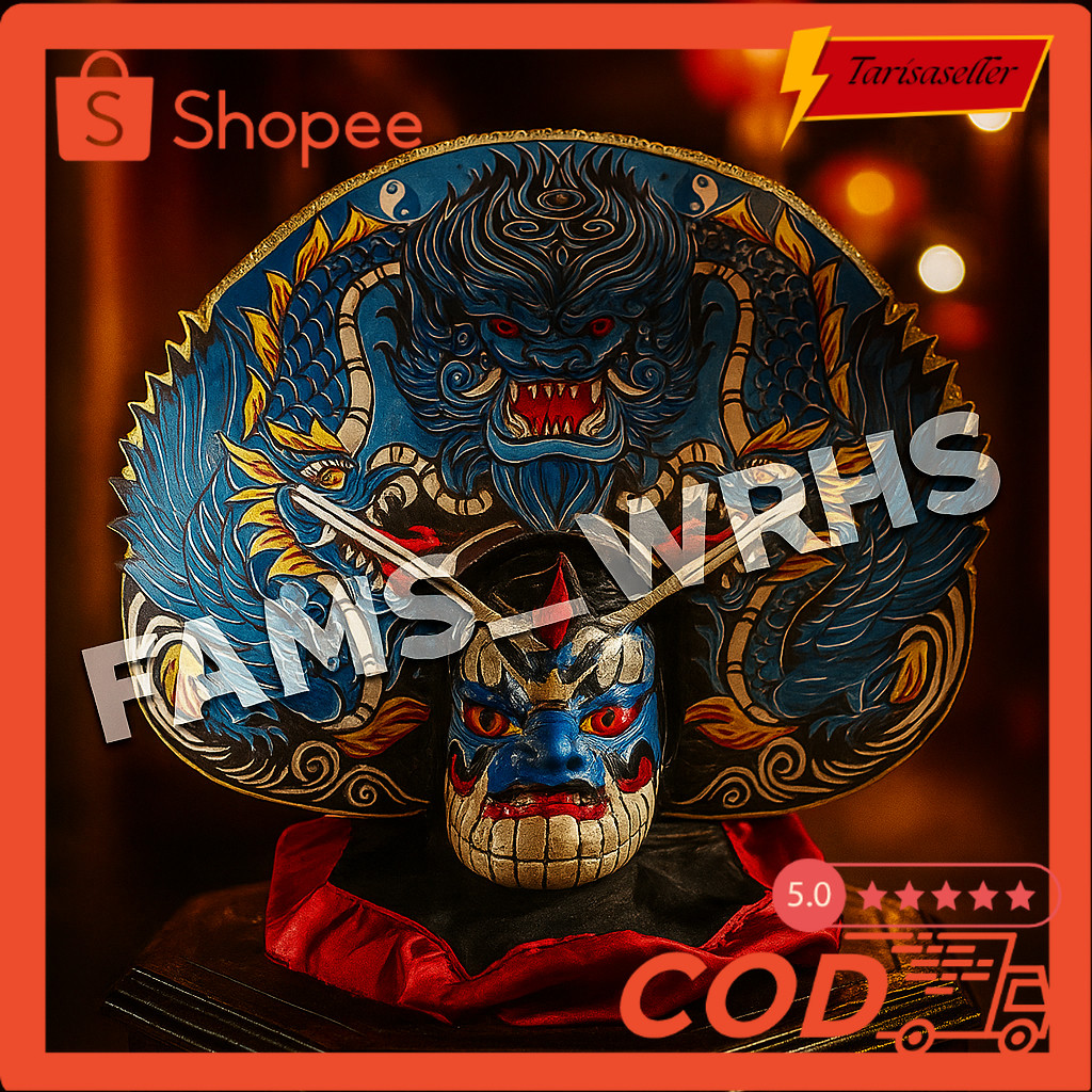 TS_S  Barongan Anak Ukuran Jumbo Spons Devil Barongan Spons Barongan Biru Barongan Murah Siap Kirim