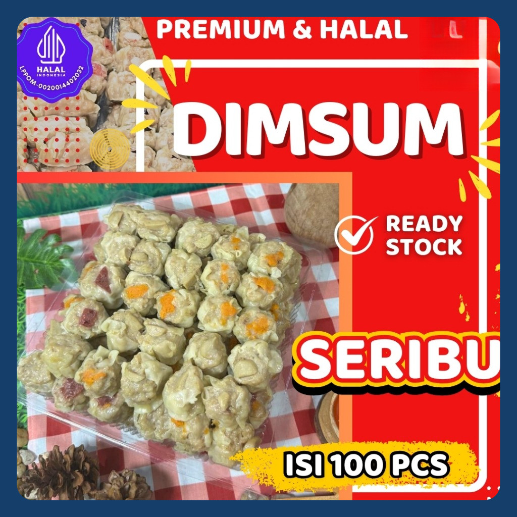 

GROSIR!! Kemasan Twinwal Dimsum Mini isi 100 pcs Frozen & Hangat Toping MIX Free Saos Merah