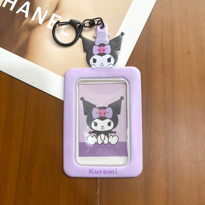 

READY Id Card Case Polos Sanrio Kuromi Melody Hello Kitty Cinnamoroll Lucu - Kuromi Ungu