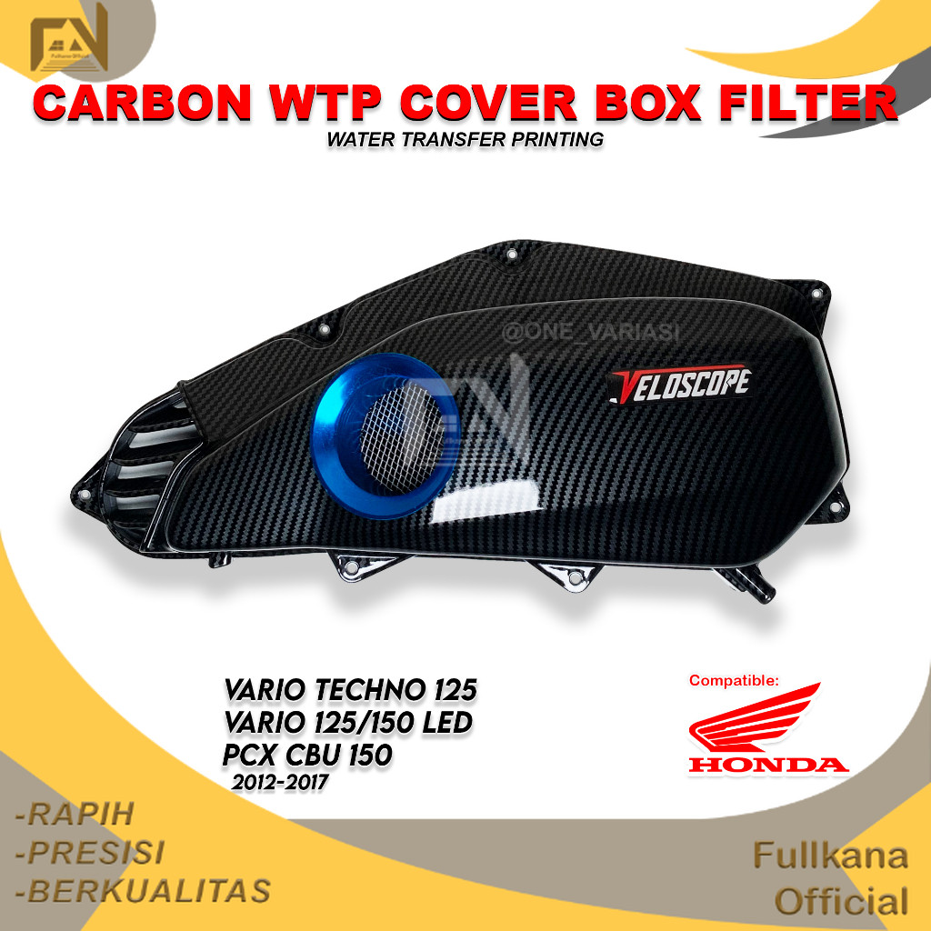 FULLKANA CARBON - COVER TUTUP BOX FILTER CARBON VELOCITY VARIO 125 / TUTUP BOX FILTER VARIO 125 / VE