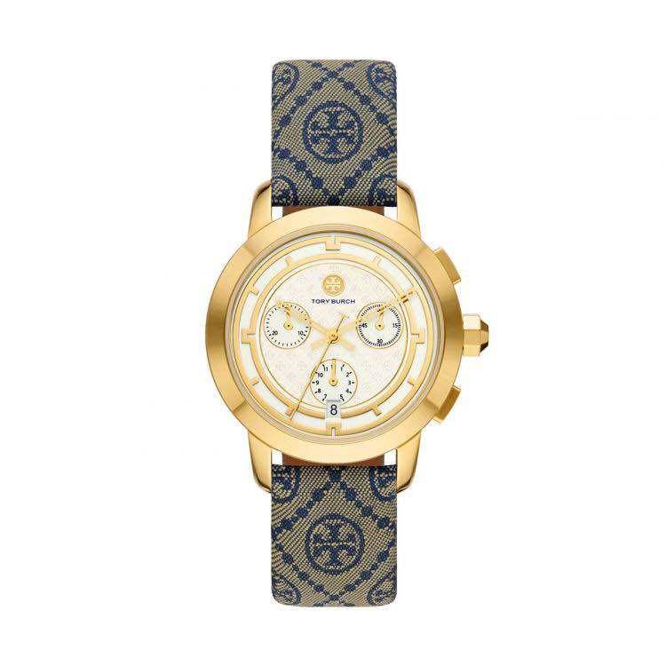 Tory Burch The Tory Chronograph TBW1035 Leather Strap - Jam Tangan Wanita