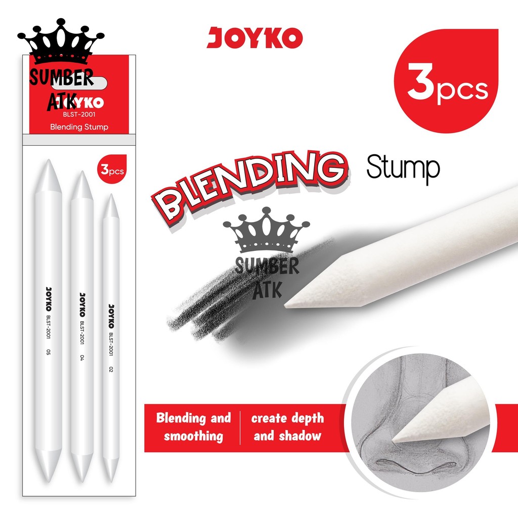 

Blending Stump JOYKO Paper Stump BLST-2001 isi 3 Ukuran