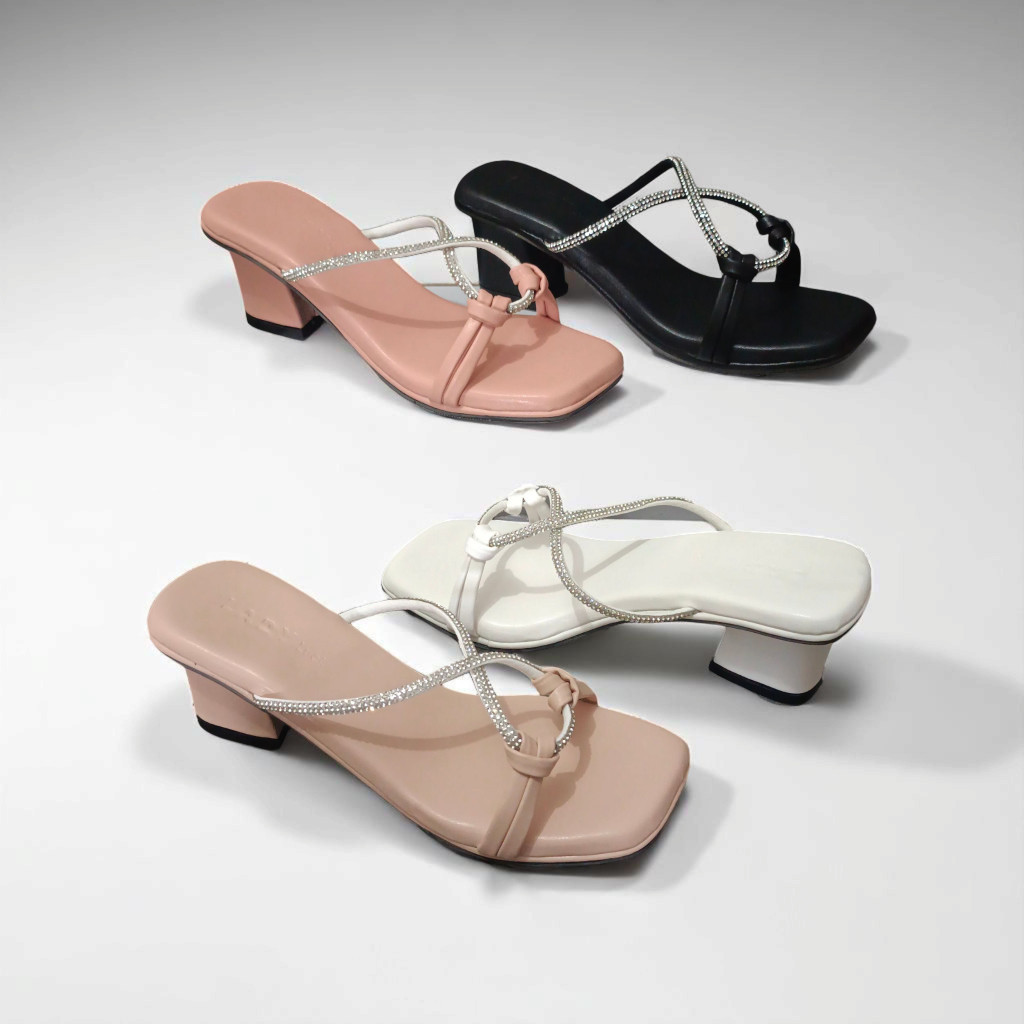 Sandal Wanita Heels Kekinian Hak 5cm 2025/Sandal Heels Wanita Hak 5cm Kondangan/ Sandal Wanita Party