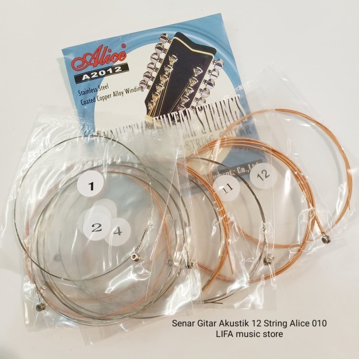 Senar Gitar Akustik 12 String Alice 010