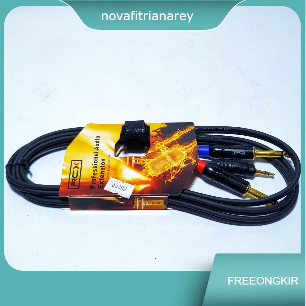 Jack hp stereo 3.5mm to jack akai mono RCX RCA20 panjang kabel 2 meter jack mini to toa