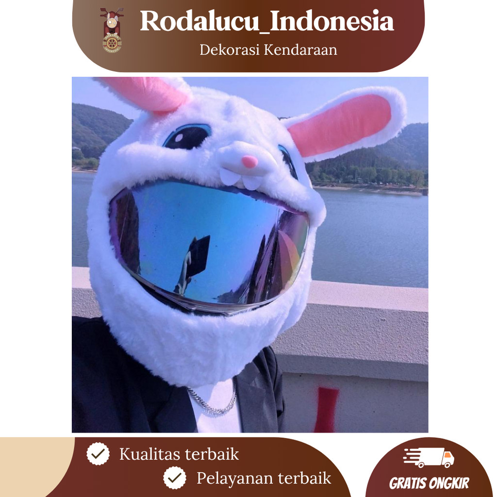 [RODALUCU] Penutup Helm Kartun Lucu – Cover Plush Helm Sepeda Motor Full Face/Open Face Tahan Gores 