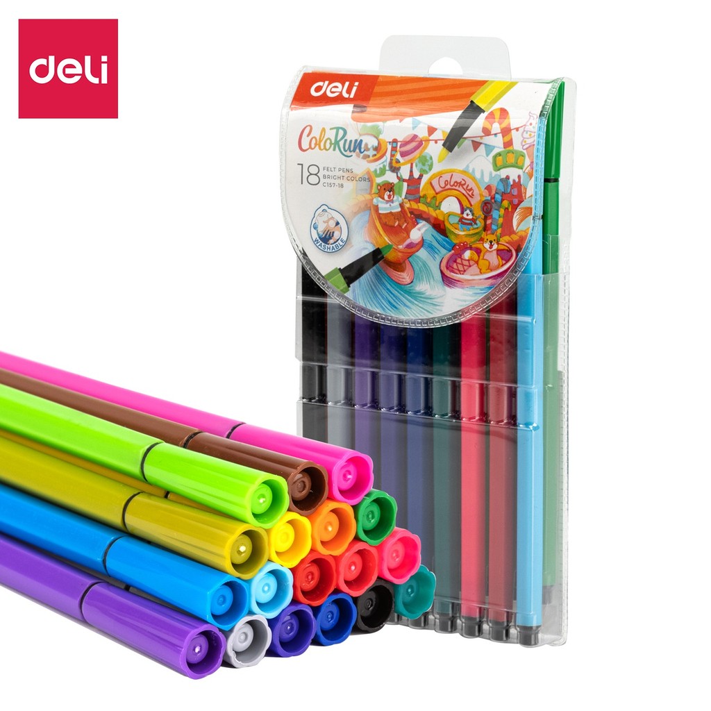

Deli Felt Pen / Spidol Warna EC157-18