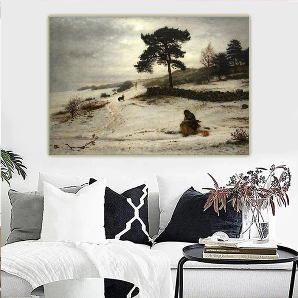 

John Everett Millais " Blow Blow Thou Winter Wind " Canvas Oil Painting Art Poster Picture Wall Hanging Decor Home Decoration