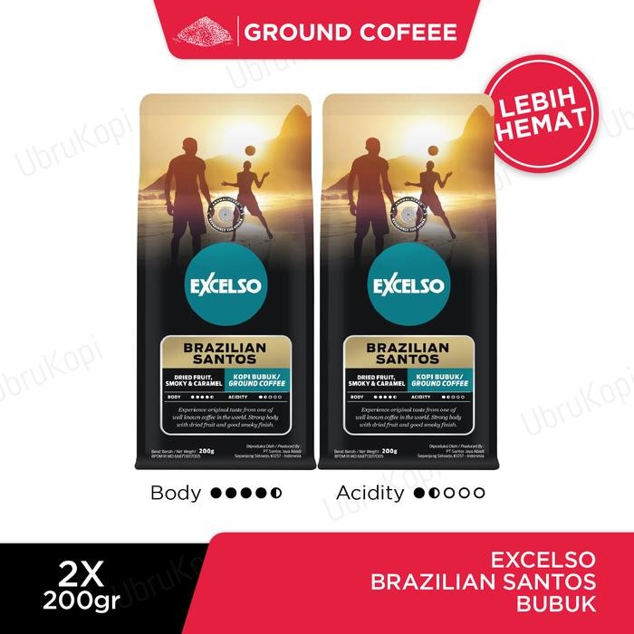 

Excelso Kopi Bubuk Brazilian Santos 200g Twin Pack