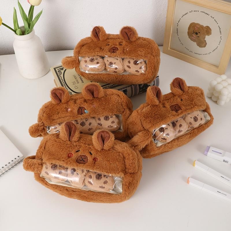 

Kotak Pensil Lucu Pouch Multifungsi CAPYBARA FREE 3 PCS BONEKA Super Cute