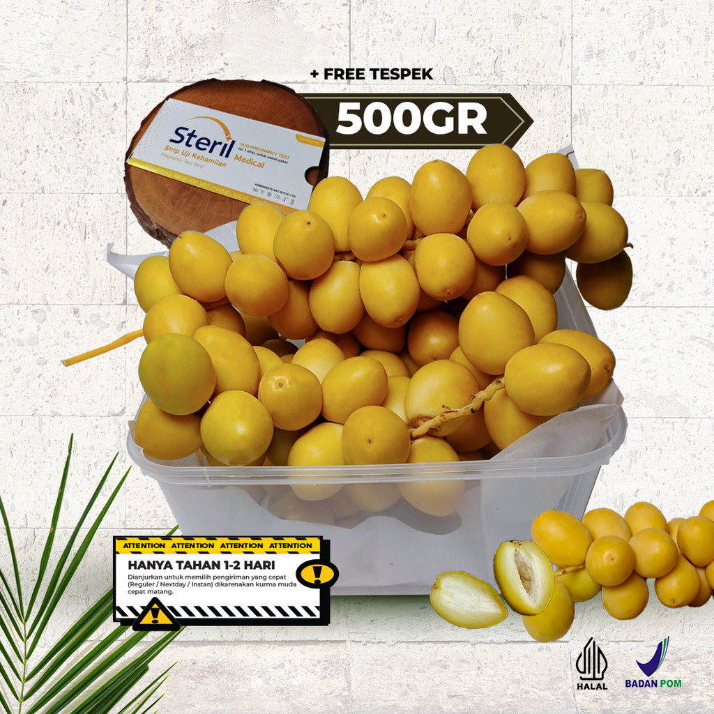 

Kurma Muda Kuning Barhee Zahidi Ruthob untuk Promil 1Kg