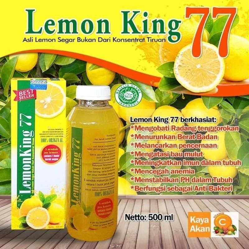 

Lemon King 77 Minuman Sari Lemon Asli Isi 500ml