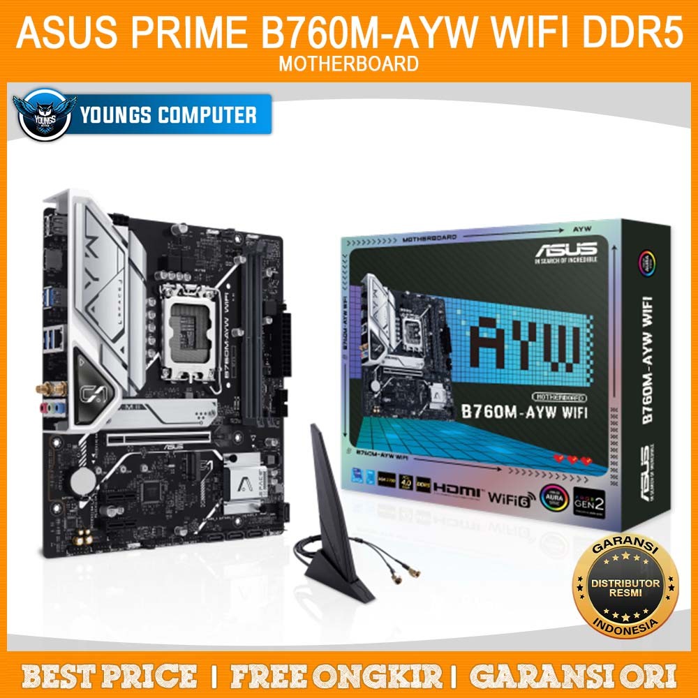 ASUS PRIME B760M-AYW WIFI DDR5 | MOTHERBOARD INTEL B760 LGA1700 DDR5 mATX