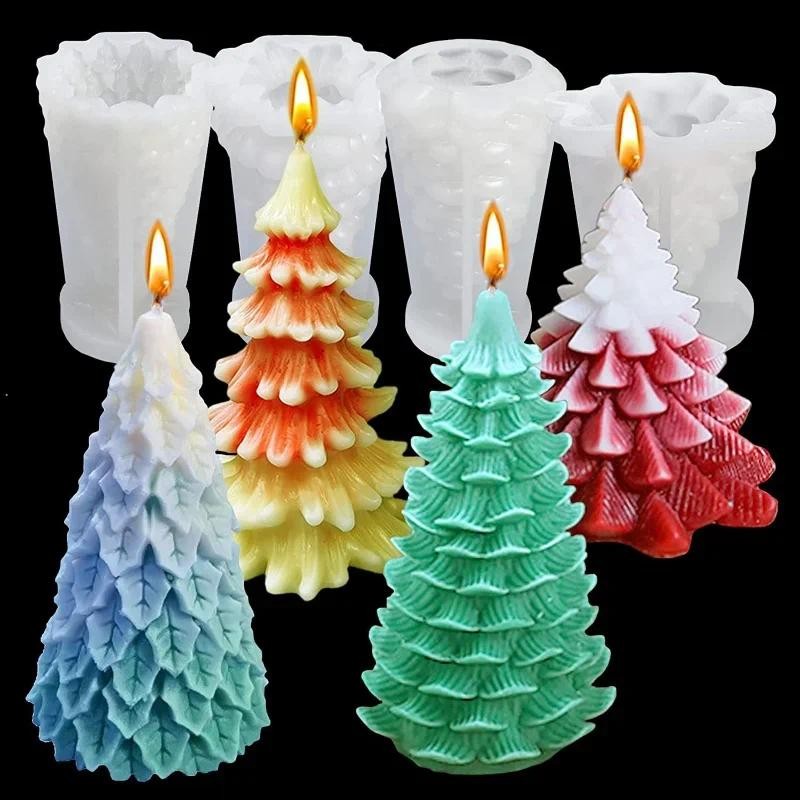 

3D Tree Candle Silicone Molds DIY Candle Making Kit Handmade Soap Plaster Resin Baking Tools Holiday Gifts