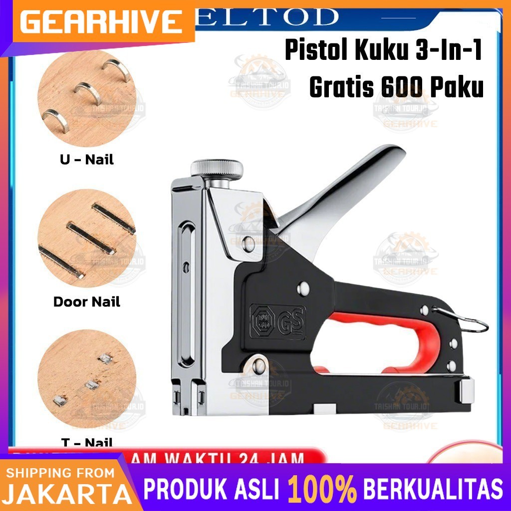 

Gratis 600 paku 3 In 1 Pistol Kuku Pistol Stapler Konstruksi Konstruksi Furnitur DIY Pelapis Pelapis Pistol Stapler Multifungsi Pistol Stapler Dekorasi Rumah Alat Pertukangan