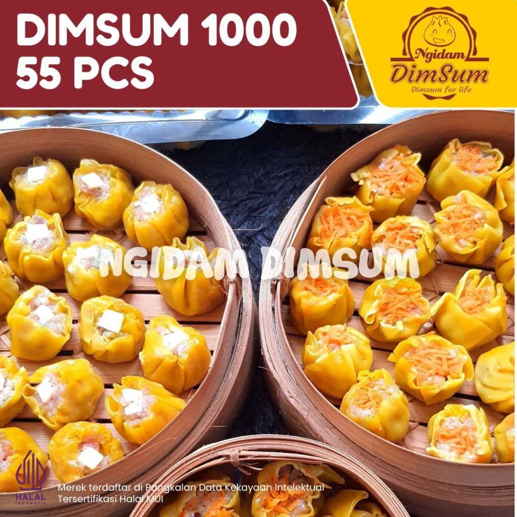 

Dimsum 1000 Isi 55 Pcs / Sewu Dimsum / Dimsum Frozen Plus Chili Oil 50 Ml