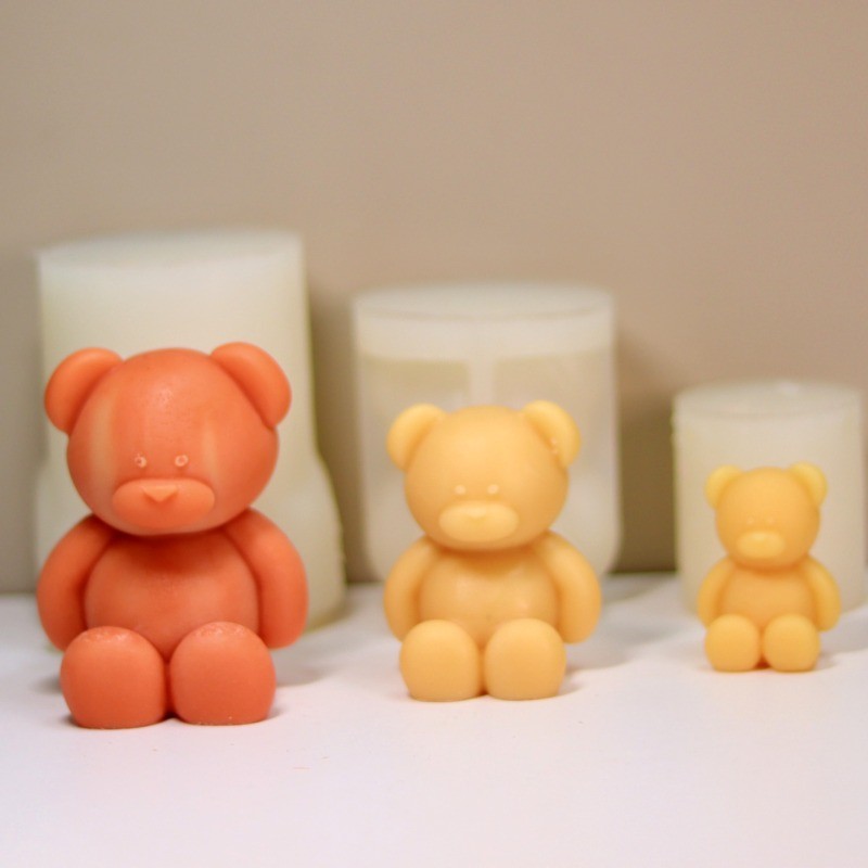 

Cute Hanging Bear Candle Silicone Mold 3D Bear Fat Soap Gypsum Handicraft Resin Cement Mould DIY Chocolate Ice Cube Making Tool