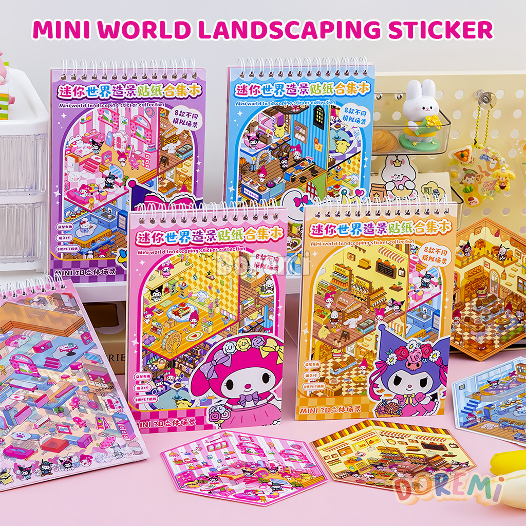 

DOREMI Mini World Landscaping Sticker Background 3D Miniatur Book Dekorasi Kreatif Edukasi DIY Tempel