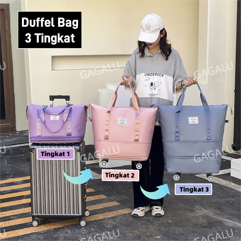 GAGALU 3in1 Tas Travel Trolley Up Size/Tas Trolly/Tas Troli/Tas Travelling Roda/Tas Duffel/Tas Jinji