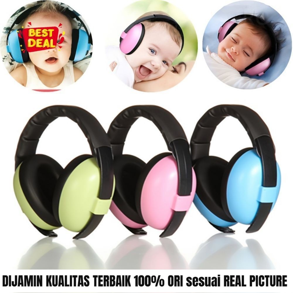Earmuff Anak Perempuan Dewasa Polos  Kuromi Penutup Telinga Peredam Suara Naik Pesawat Murah