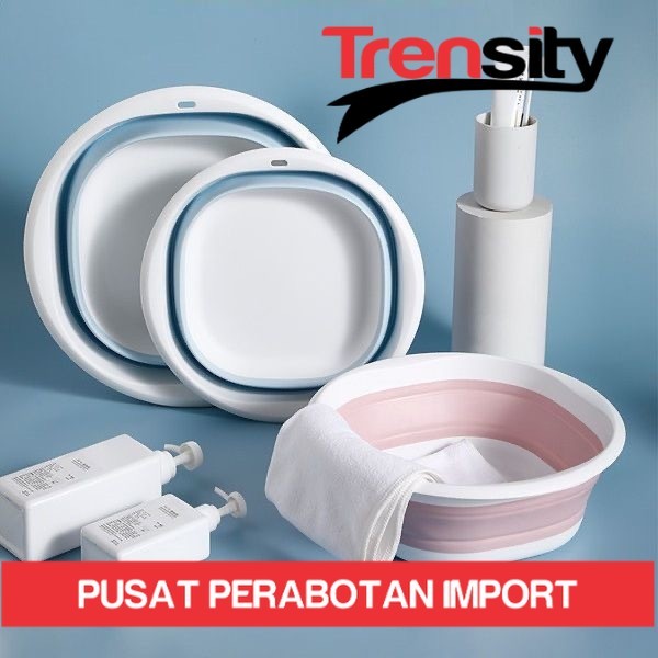 Bak Lipat Portable Ember Lipat Multifungsi Baskom Lipat Portable Serbaguna Baskom Plastik Silikon wa