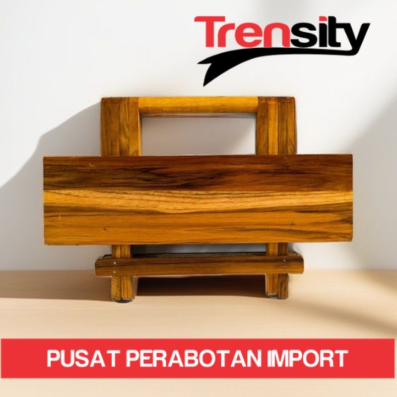 Meja Lipat Kayu Jati Asli / Meja Belajar Lipat / Meja Laptop Lipat *TRENSITY*