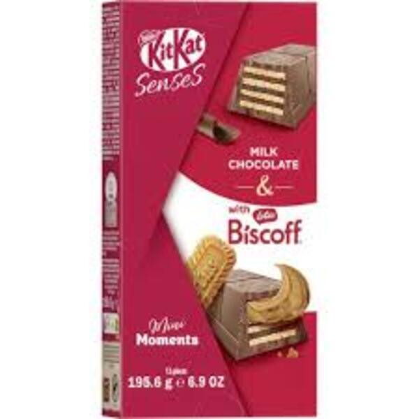 

NESTLE KITKAT SENSES MINI MOMENTS MILK CHOCOLATE WITH LOTUS BISCOFF