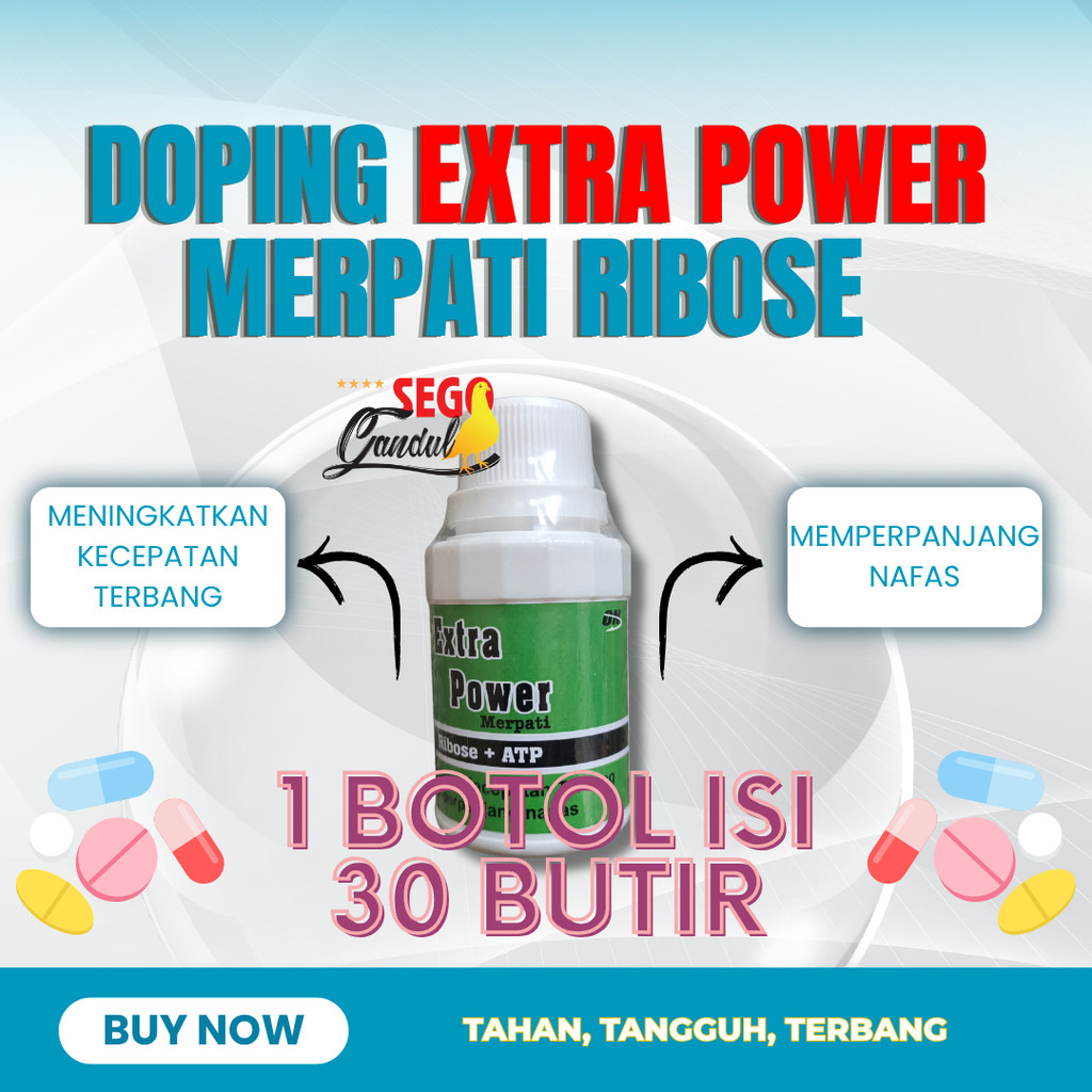 Aristol Doping Burung Merpati Extra Power Ribose + ATP 1 botol isi 30 butir