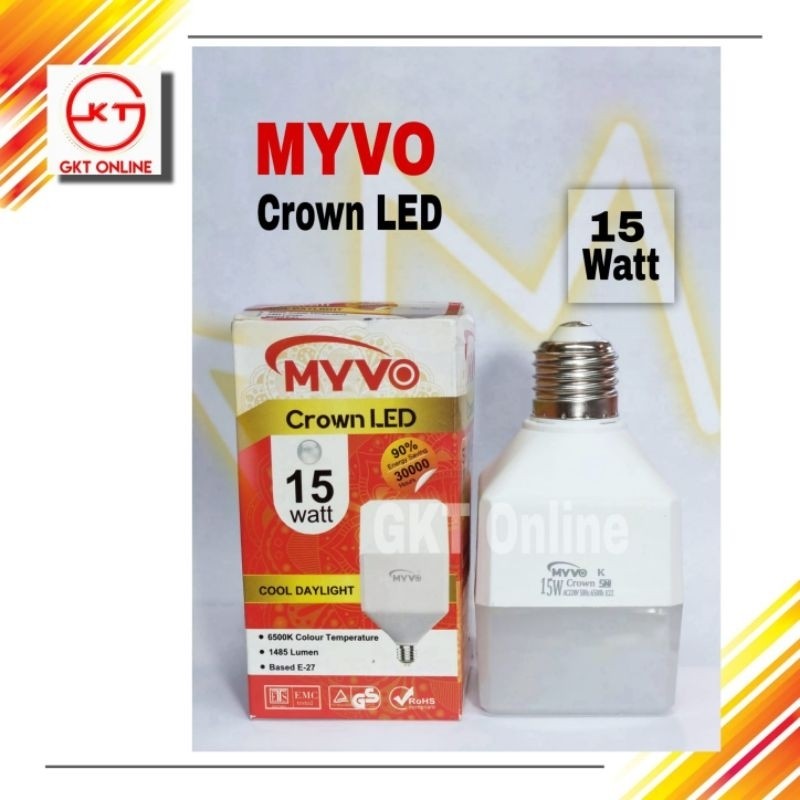 LED HEAVY DUTY MYVO Lampu LED Myvo Crown 15 Watt/Lampu LED Kotak Myvo 15 Watt GARANSI KUAT AWET BISA