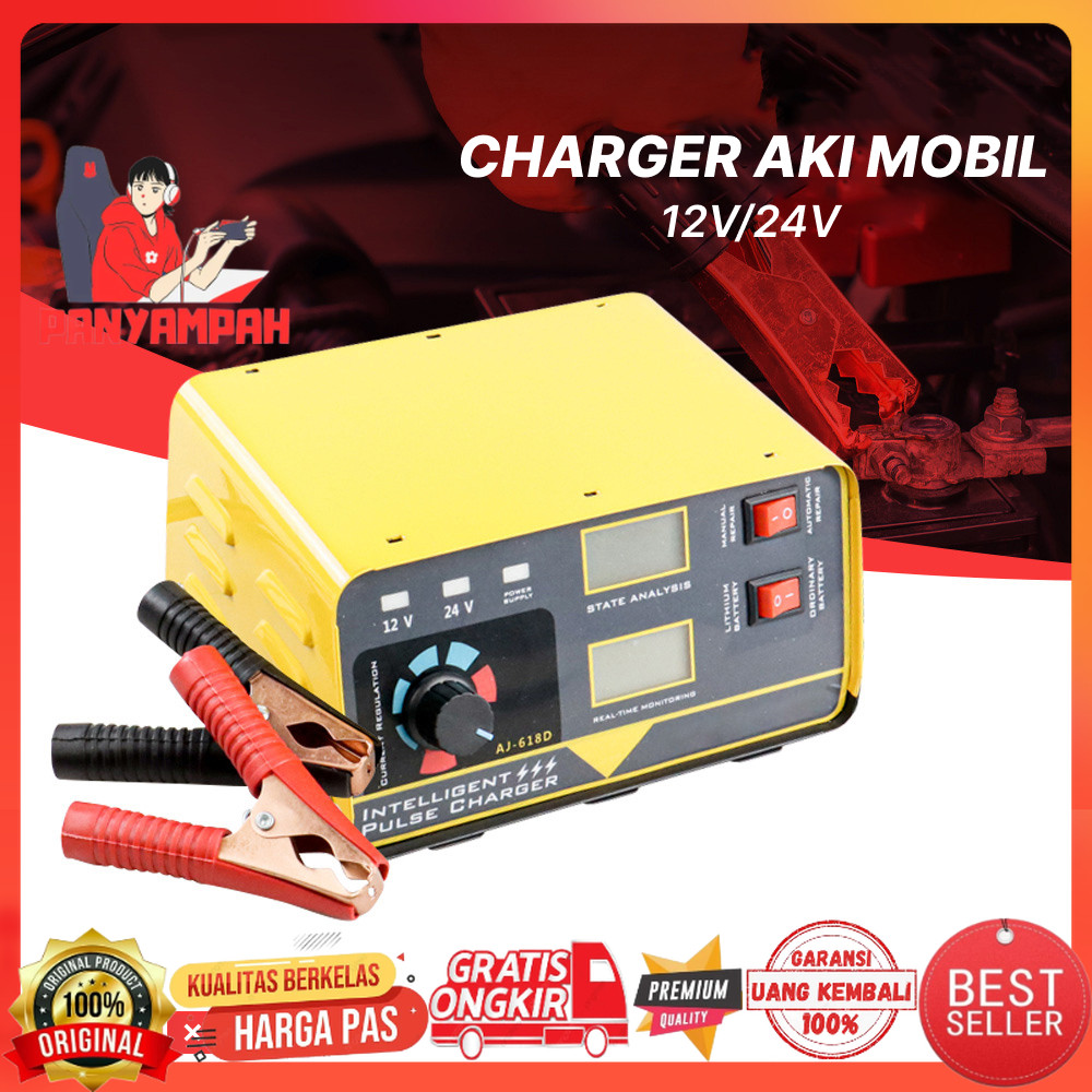 OTOHEROES Charger Aki Mobil Intelligent Battery Charger 12V/24V - AJ-618D