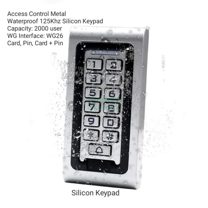 

Waterproof Access Control Metal RFID 125Khz Silicon Keypad ( Panjang ) - 125Khz MetalSale