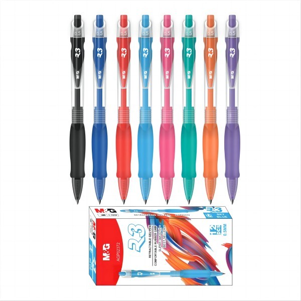 

M&G Retractable Gel Pen/Pen Tinta Warna 0.5mm R3 Comfort Rubber Grip AGP02372