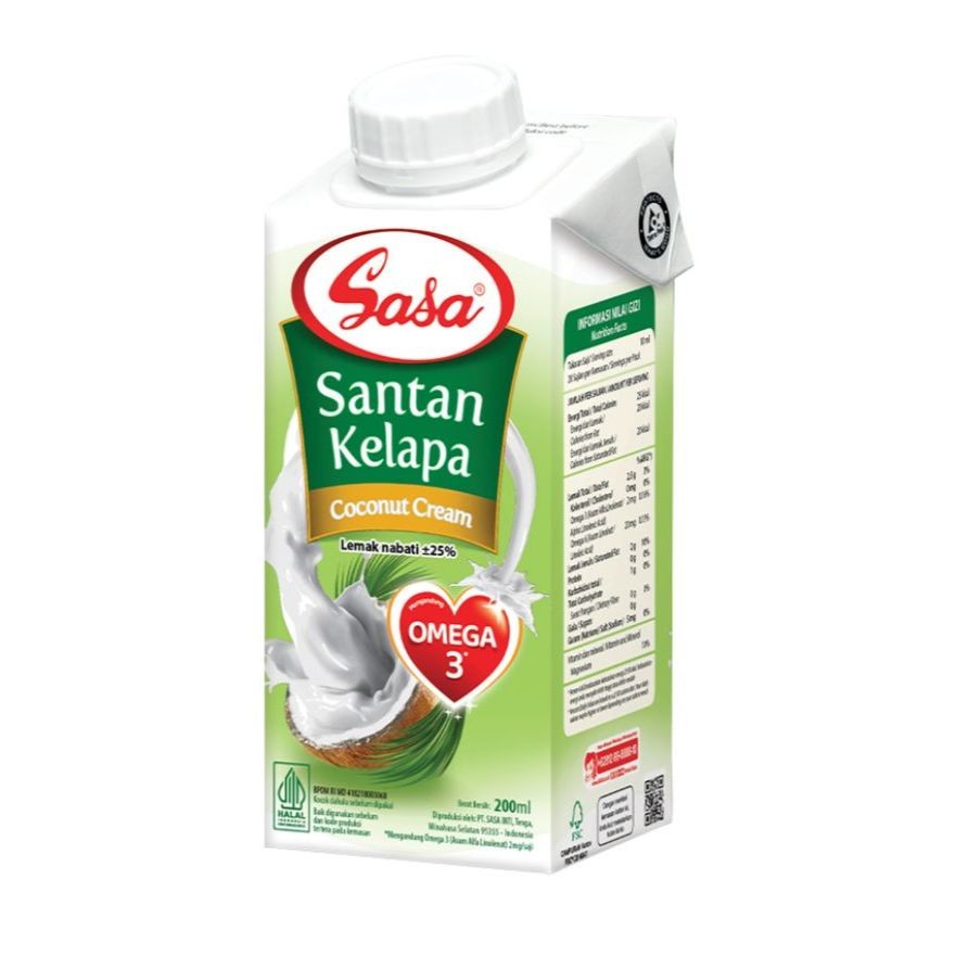 

Sasa Santan Kelapa Cair 200 ml 1 Karton isi 24 Pcs