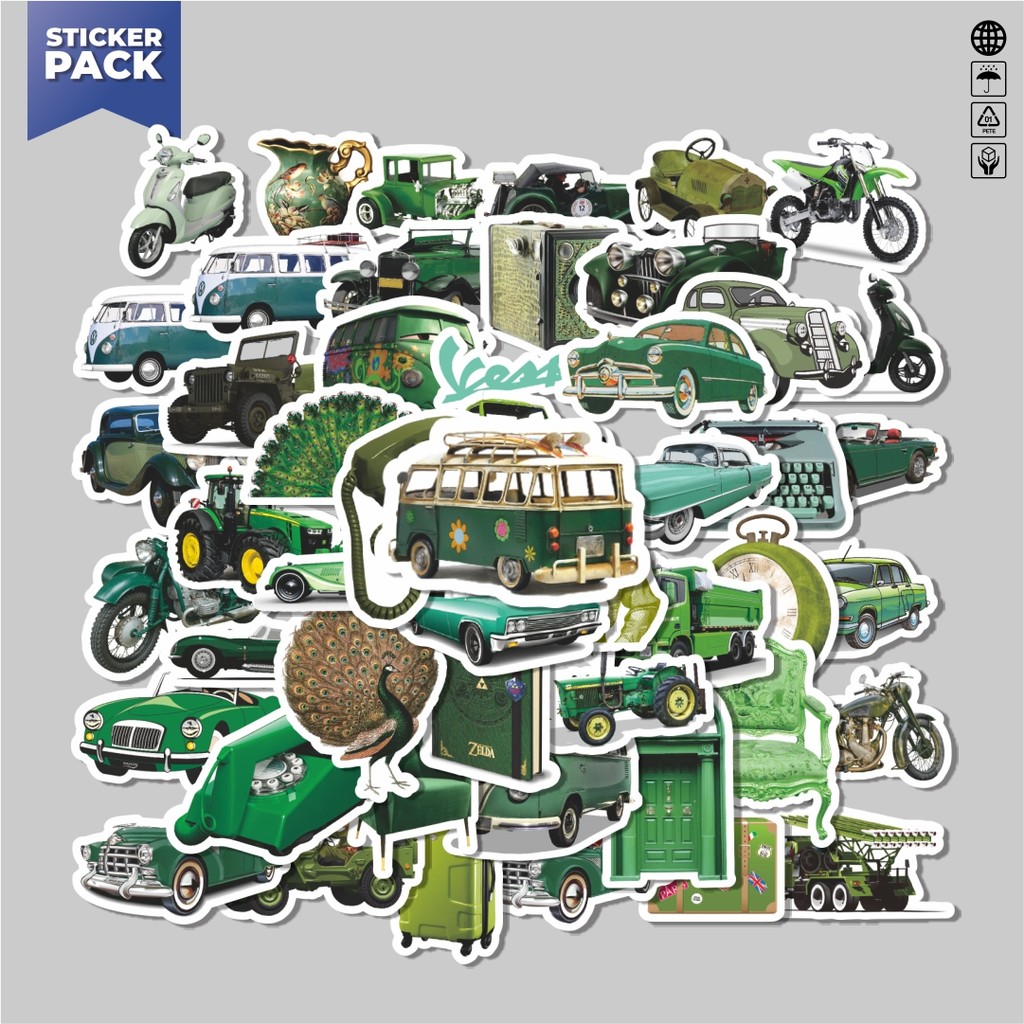 

[100PCS]Stiker Pack Stiker iNS Retro Hijau Aesthetic Waterproof Aesthetic Vinyl Anti Air Dekorasi Sticker Laptop Buku Journal Koper Helm Casing HP Gitar Helm Skateboard