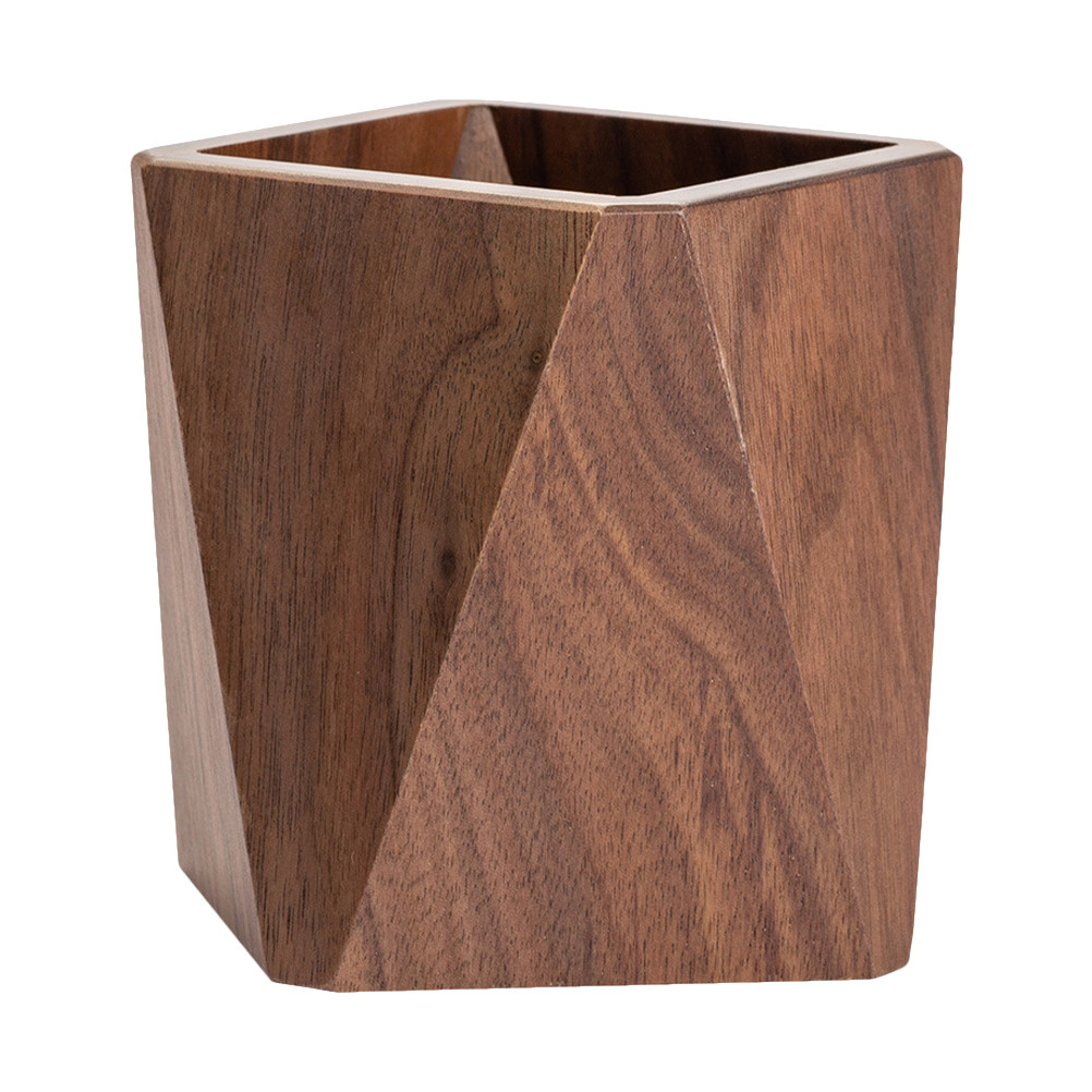 

Pen Holder Office Container Stationery Storage Wooden Solid Walnut Tabletop Stationery Finishing Storage Office Pencil Stand