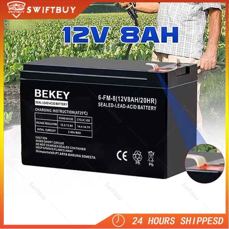Aki Battery 8AH msa hitam / aki tangki semprot/aki mobil mainan/aki battery batre accu sprayer elekt