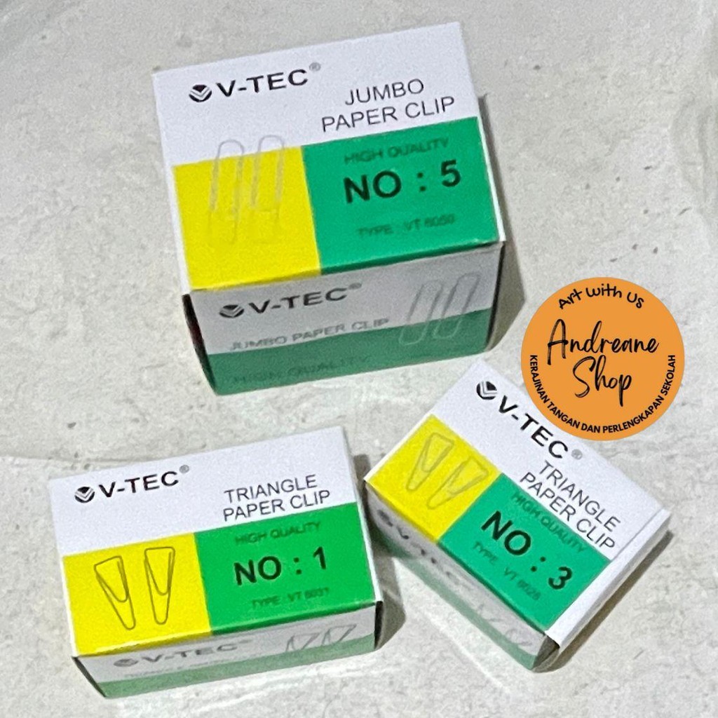 

Paper Clip V-Tec Triangle No 1 Dus isi 10pak– Pilihan Tepat untuk Merapikan Dokumen dengan Gaya Simpel tapi Fungsional