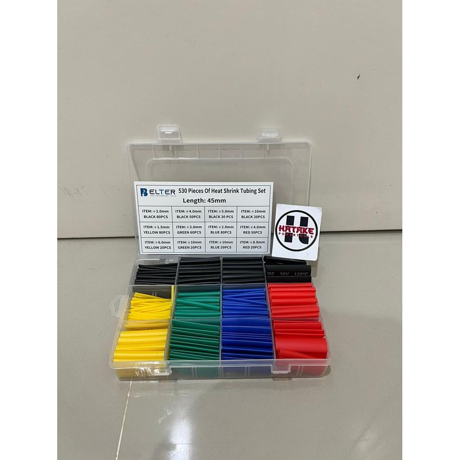 

Belter Heat Shrink Tube 530 Pcs Selongsong Kabel Bakar Isolasi Bakar Kabel Listrik