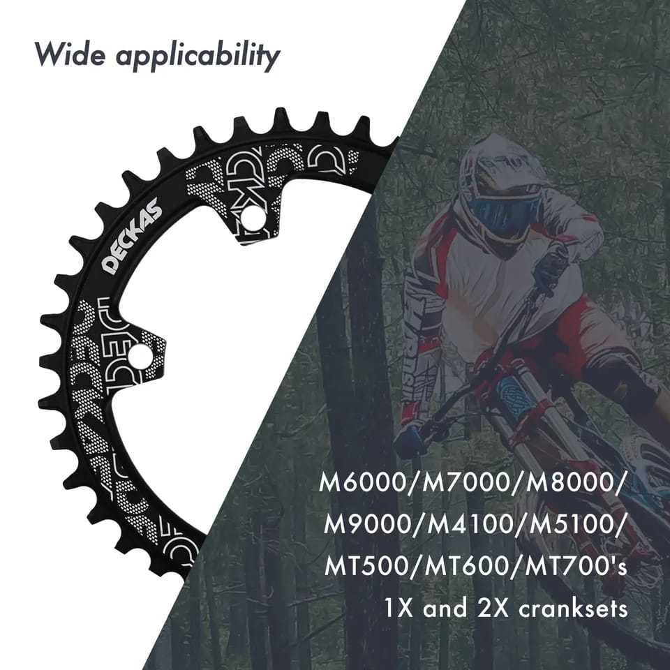 Chainring Deckas 32T 34T 36T 38T BCD 96 Asimetris Narrow Wide 1x Single Chainring Sepeda MTB Sparepa