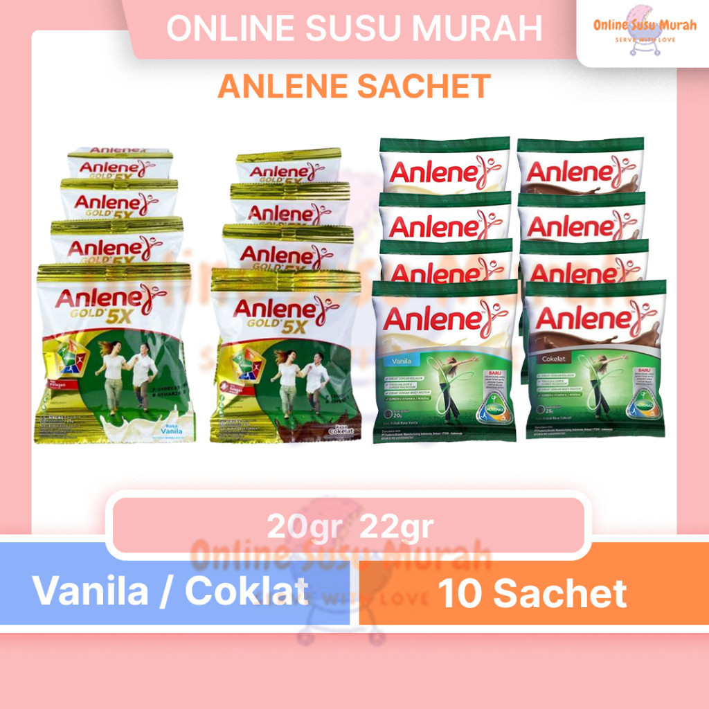 

ANLENE SACHET GOLD 25GR / ACTIFIT VANILA 20GR COKLAT 22GR (10 SACHET) SSSC