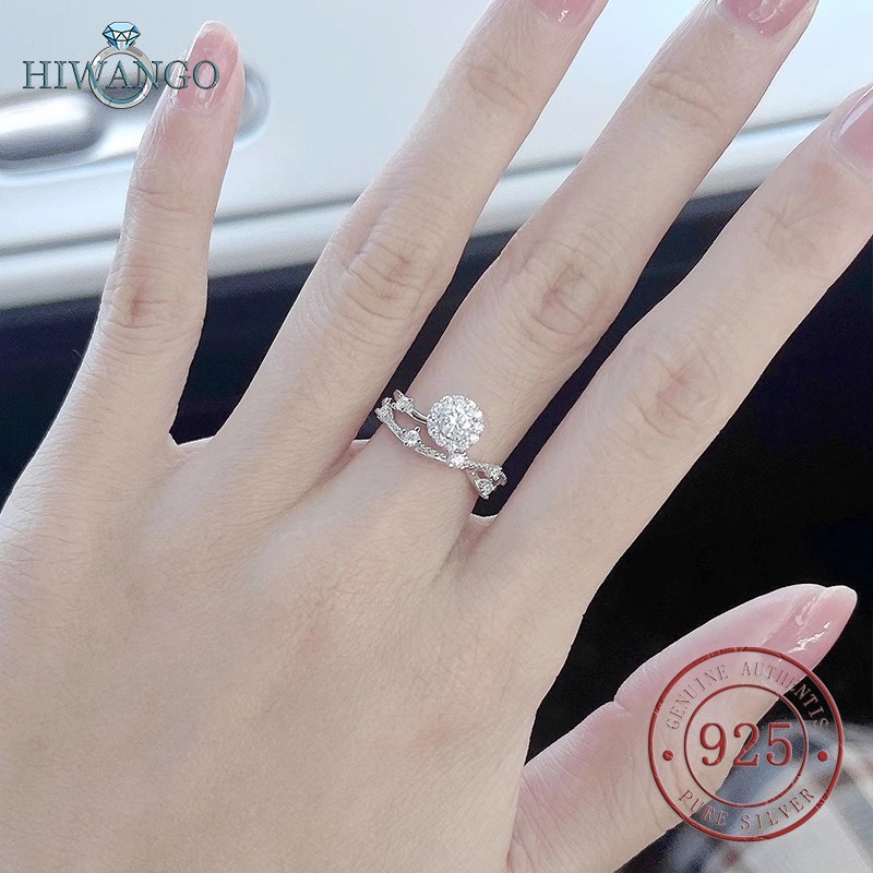 HIWANGO Cincin Kepribadian Terbuka Mode 5A Zircon