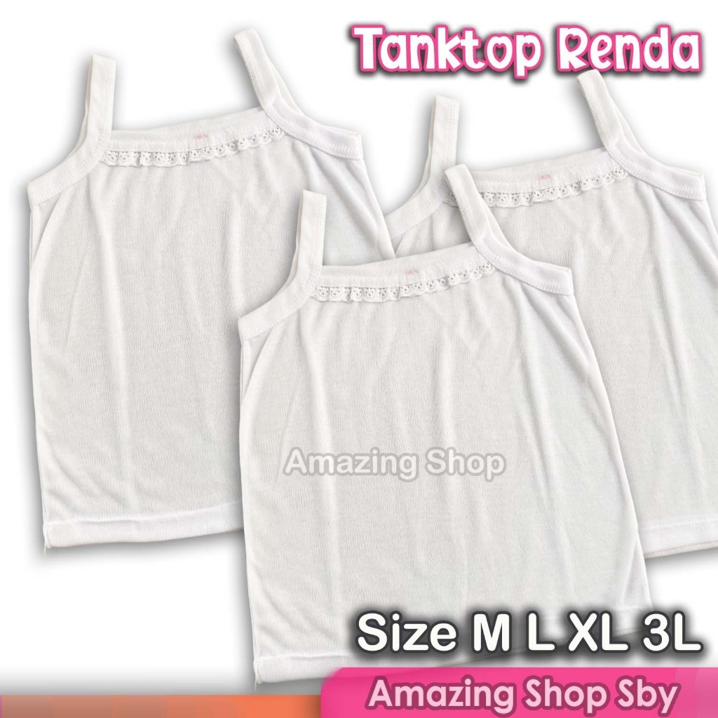 Kamisol tanktop kaos dalam Soqee  renda wanita anak remaja keren