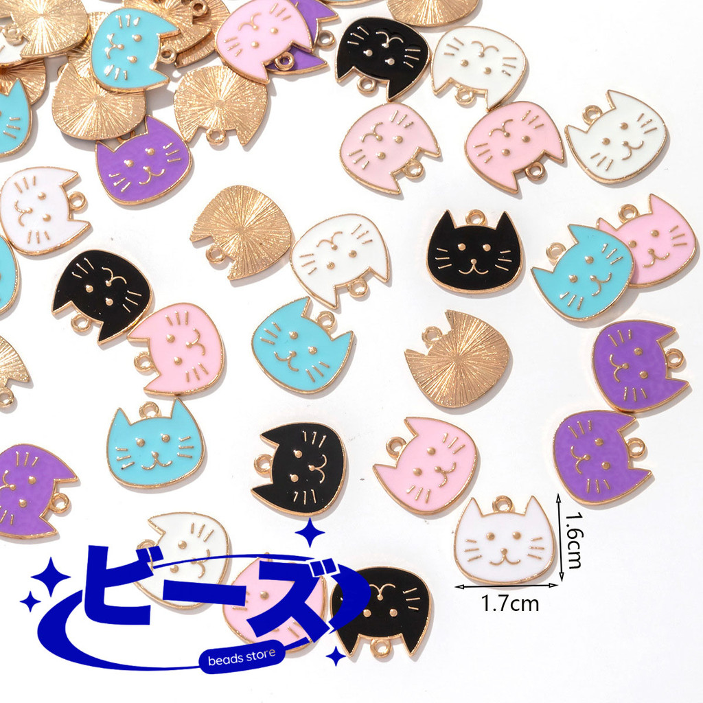 Biizu Beads 1 pcs Charm Enamel Epoxy - FLAT CAT