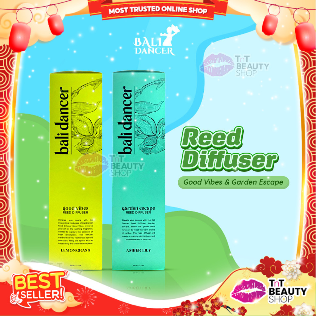 

Bali Dancer Reed Diffuser 50ml | Bali Dancer Red Diffuser Good Vibes Lemongrass 50ml | Bali Dancer Reed Diffuser Garden Escape Amber Lily 50ml | TnT Beauty Shop